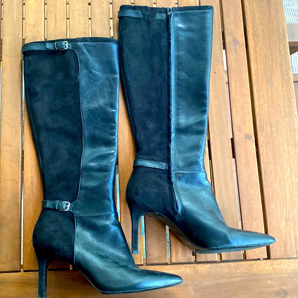 Lauren by Ralph Lauren tall womens black zip up boots with heels - 8.5B